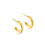 Gold Plated Square Section Little Hoop Earrings, thumbnail 2 of 3