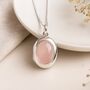 Personalised Sterling Silver Rose Quartz Gemstone Locket, thumbnail 2 of 11