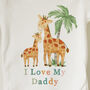 I Love My Daddy Giraffe Baby Vest, thumbnail 3 of 5