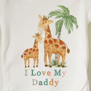 I Love My Daddy Giraffe Baby Vest, 3 of 5