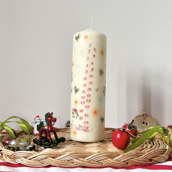 Hand Painted Christmas Countdown Candle, 2 of 5