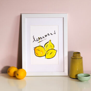 'Lemon' Illustrated Wall Art Print, 4 of 7
