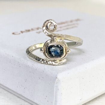 Montana Sapphire, White Gold Engagement Ring, 2 of 7