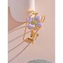 Monaco D’or Gold Anemone Flower Butterfly Lavender Charm Bangle, thumbnail 1 of 3