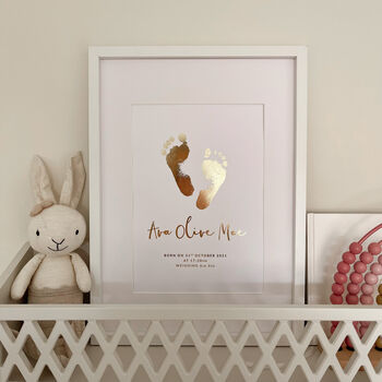 Personalised Baby Footprint Foil Print, 2 of 3