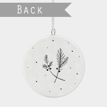 East Of India Merry Christmas Robin Porcelain Bauble Tree Decoration, 3 of 4