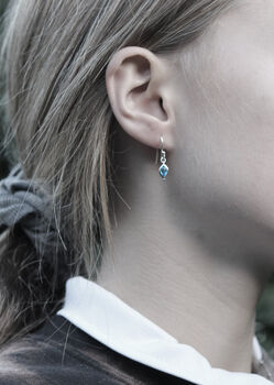 Silver Or Gold Vermeil Blue Topaz Drop Earrings, 3 of 4