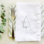 Embroidered Nordic Tree Linen Napkins, thumbnail 2 of 5