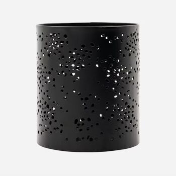 Rando Punched Black Iron Tealight Holder, 3 of 5
