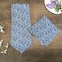 Liberty Cravat And Pocket Square Set For Men And Boys Km Blue, thumbnail 4 of 6