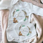 Woodland Personalised Initial Baby Outfit, thumbnail 2 of 7