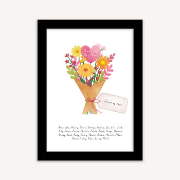 Personalised Thank You Teacher Print Including Children's Names, 3 of 6