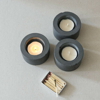 Concrete Cylinder Tea Light Candle Or Air Plant Holder, 5 of 12