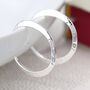 Large Silver Plated Hammered Hoop Earrings, thumbnail 4 of 7