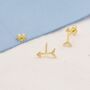Sterling Silver Tiny Arrow Cz Stud Earrings, thumbnail 4 of 12