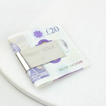 Personalised 60th Birthday Sixpence Money Clip, 3 of 5