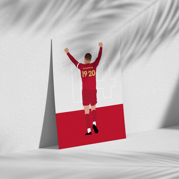 Jordan Henderson Champions Shirt Liverpool Poster Print, 2 of 4