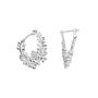 Sterling Silver Floral Bloom Hoop Earrings, thumbnail 2 of 6
