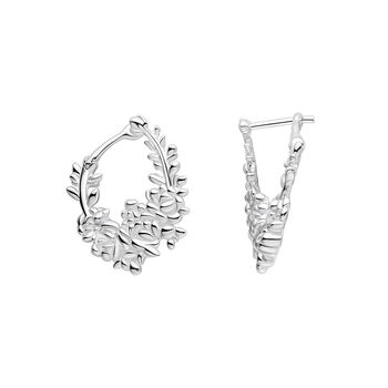 Sterling Silver Floral Bloom Hoop Earrings, 2 of 6