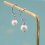 Sterling Silver Irregular Shaped Round Pearl Earrings, thumbnail 1 of 12