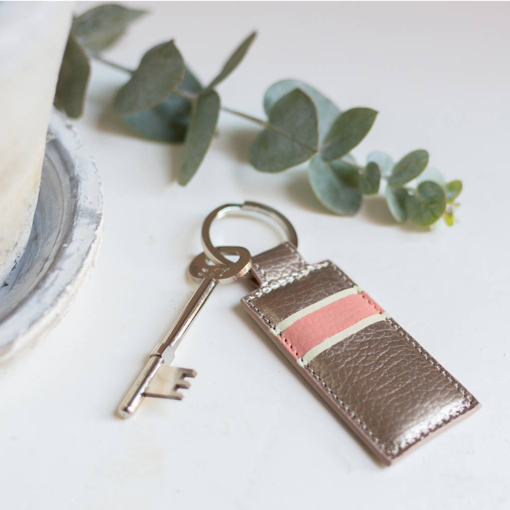 Image of Hand Painted Personalised Leather Keyring