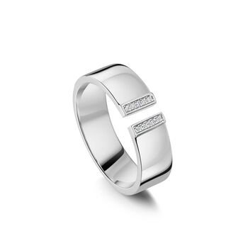 Crystal Split Band Ring 925 Solid Silver, 3 of 4