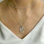 Sterling Silver Engraved Coin Necklace With Pearls, thumbnail 1 of 3