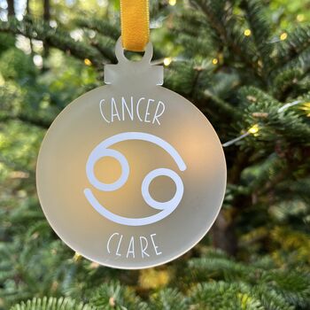 Cancer Zodiac Star Sign Christmas Decoration, 4 of 6