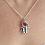Red Heart In Hand Necklace, thumbnail 3 of 4