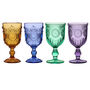 Set Of Four Embossed Coloured Wine Glasses, thumbnail 3 of 8