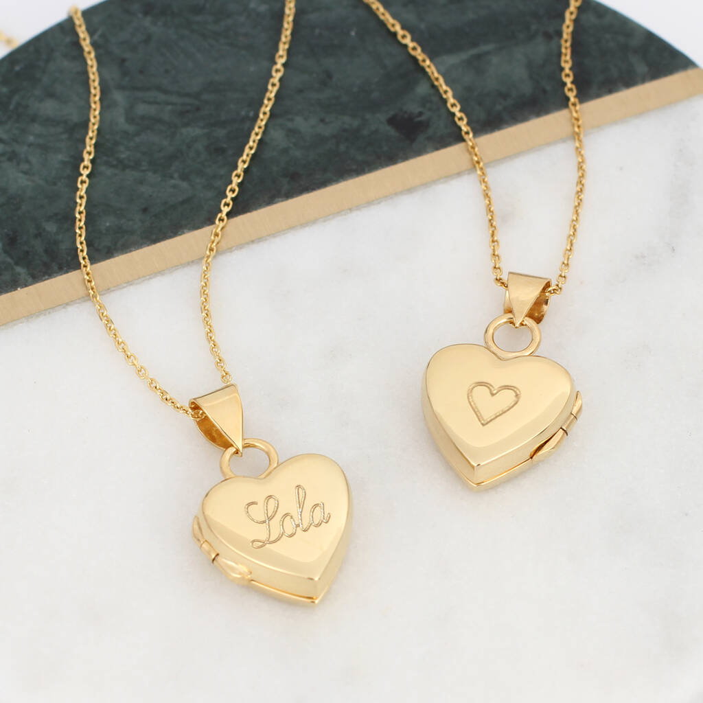 Personalised Gold Heart Locket, 1 of 10