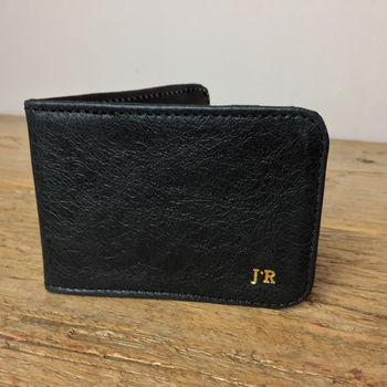 Personalised Leather Card Holder Black, 4 of 6