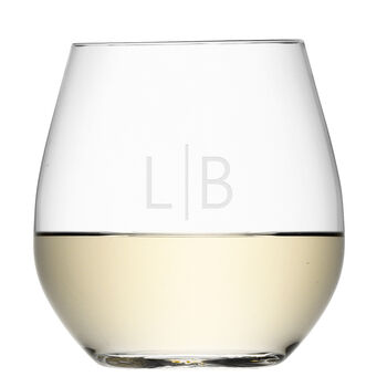 Monogrammed Stemless White Wine Glass, 5 of 6