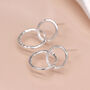 Sterling Silver Moving Linked Hoop Earrings, thumbnail 5 of 8