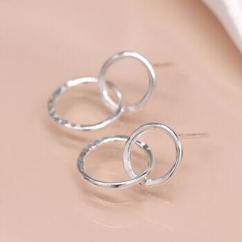 Sterling Silver Moving Linked Hoop Earrings, 5 of 8