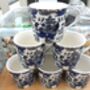 Set Of Six Palace Mugs In Blue Willow Design, thumbnail 2 of 9