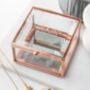 Personalised Rose Gold Glass Jewellery Box, thumbnail 1 of 5