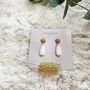 Dainty Teardrop White Polymer Clay Occasion Earrings, thumbnail 2 of 3