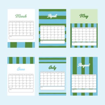 Academic 24/25 Striped Calendar Blue, 3 of 4