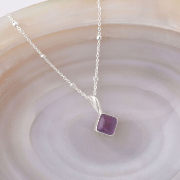 Amethyst February Birthstone Necklace Sterling Silver, 4 of 8
