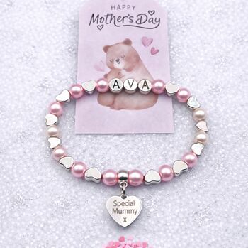 Personalised Mum Bracelet Gift For Her Birthday Or Mother's Day Jewellery, 2 of 12