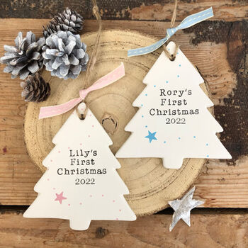 Personalised Baby's First Christmas Tree Ornament, 2 of 6