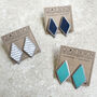 Fair Trade Eco Recycled Paper Diamond Stud Earrings, thumbnail 2 of 12