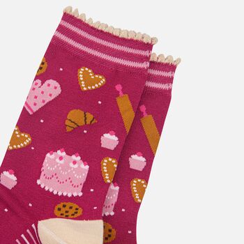 Baking Cakes Women's Bamboo Ankle Socks Pink, 3 of 5