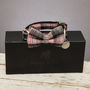 The Siddington Pink Checked Dog Collar Bow Tie, thumbnail 2 of 5