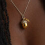 Personalised Sterling Silver And Gold Acorn Pendant Necklace With Leaf, thumbnail 1 of 11