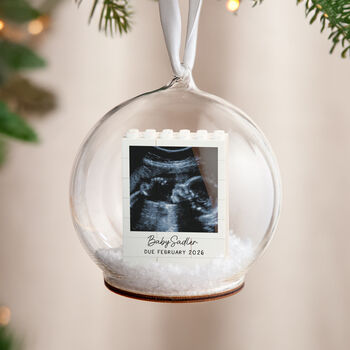 Personalised First Christmas Lego® Photo Memory Bauble, 2 of 2