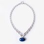 Agate Amulet Silver Chain Necklace, thumbnail 1 of 5