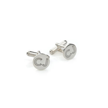 Personalised Sterling Silver Facett Initial Cufflinks, 2 of 4