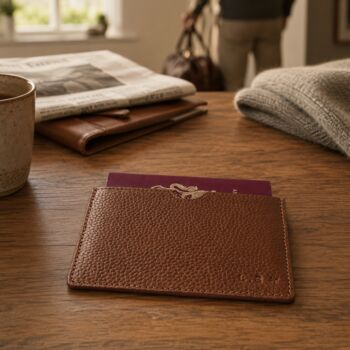 Personalised Pebble Grain Leather Passport Sleeve, 2 of 7